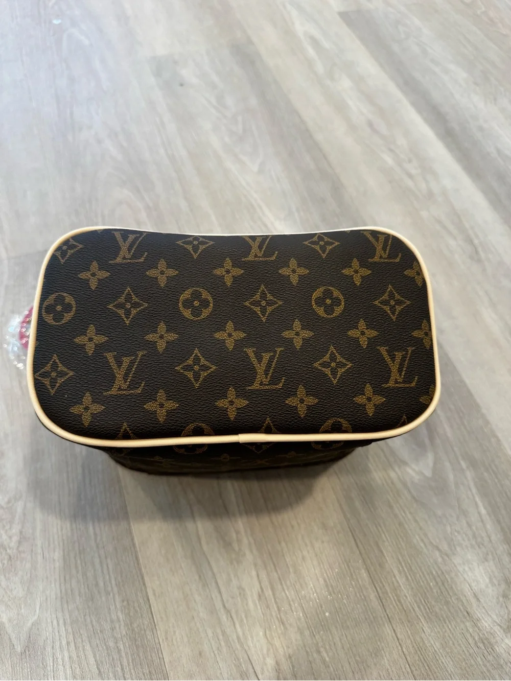 Source unknown Brown Monogram Vanity Case with Red Trim 25CM